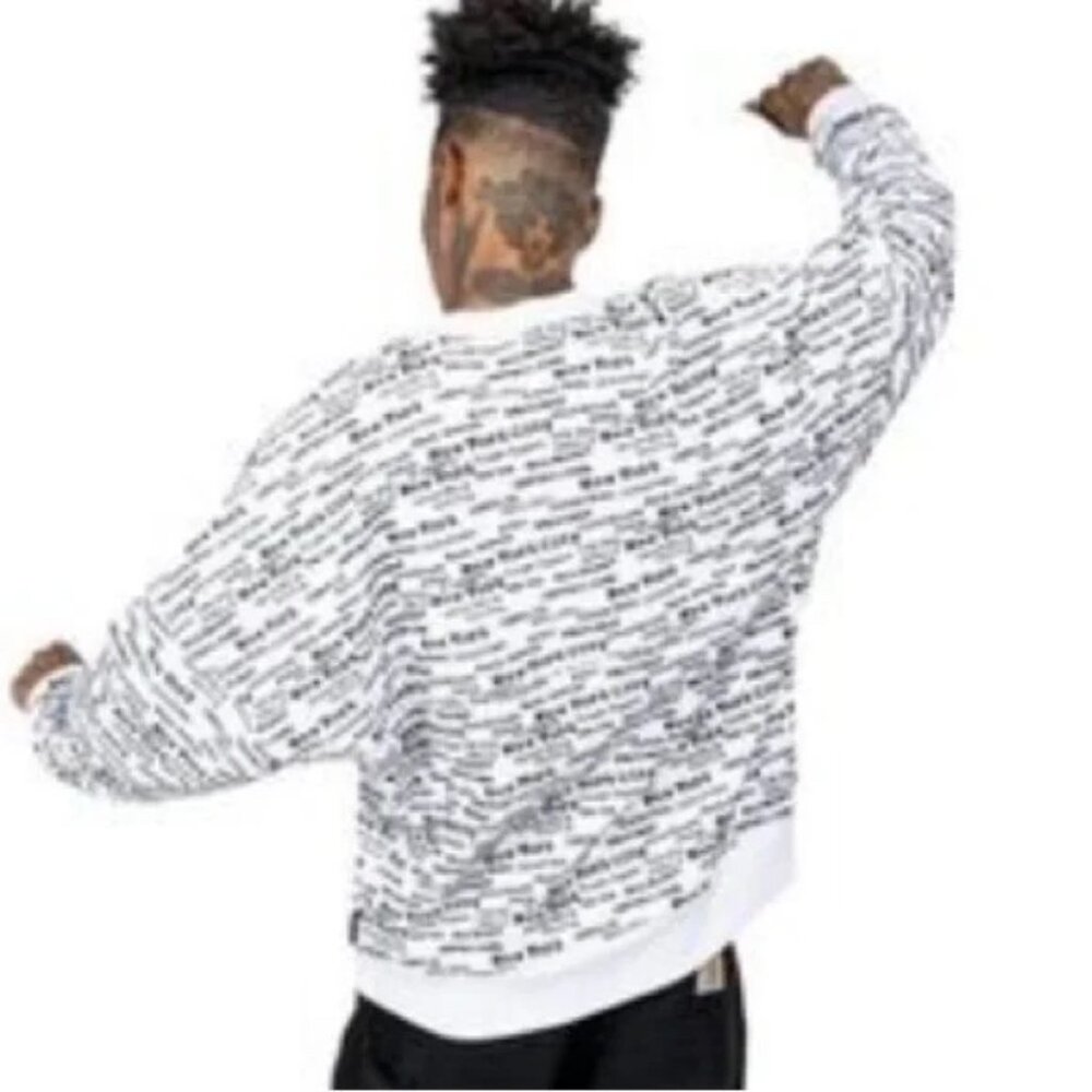 SPIRIT JERSEY | NWT Unisex Newspaper Puff Print Crewneck Sweatshirt | Size XS